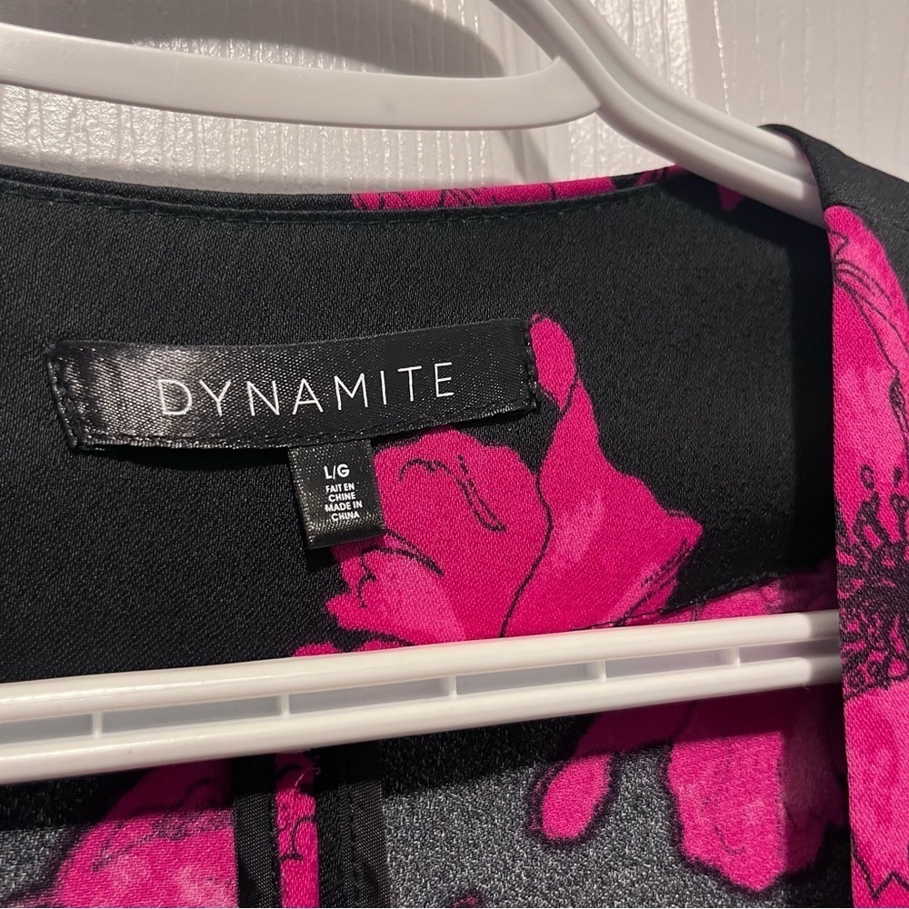 3/30$💥 Dynamite Kimono Cardigan Floral Pink Black Large Women - Picture 3 of 6